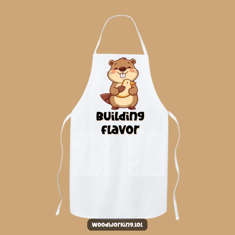 Funny Happy Beaver Carver Apron - Stylish Protection for Crafty Kitchens