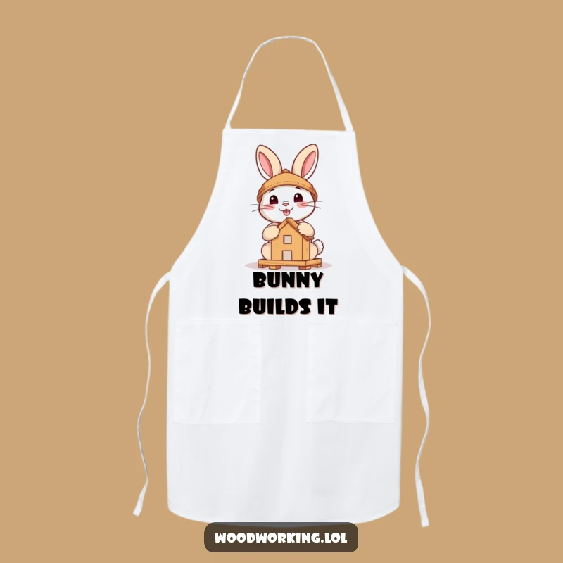 Funny Brave Rabbit Apron - Chef Woodland Builder Humor Gift for Cooks