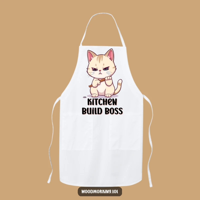 Funny Cat Builder Apron: Hammering With Style, Hilarious Gift