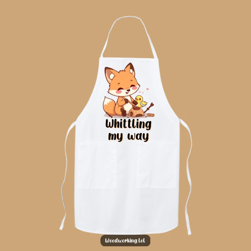 Funny Fox Carver Apron: Protect Your Clothes with Woodworking Humor