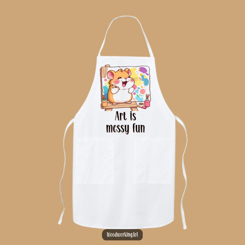 Funny Hamster Artist Apron: Paint and Create with a Giggling Hamster