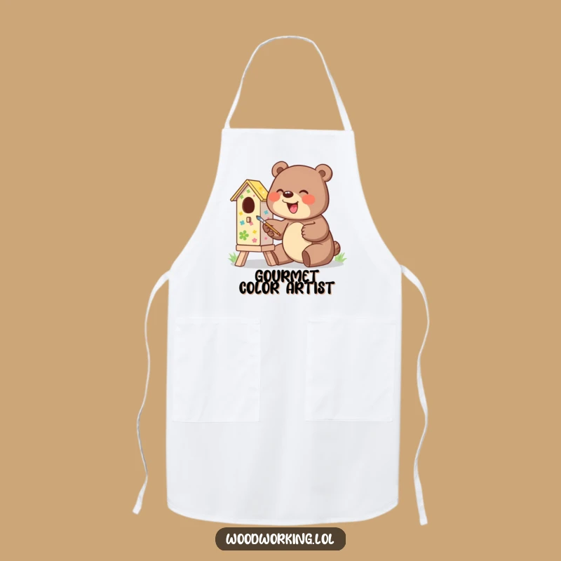 Funny Giggling Bear Birdhouse Apron - Protect Your Clothes While You Create