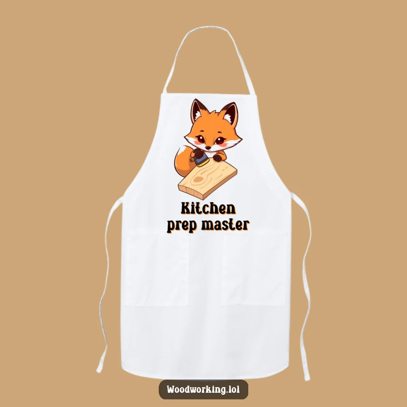 Funny Fox Woodworker Apron: Sanding With Style, Hilarious Gift