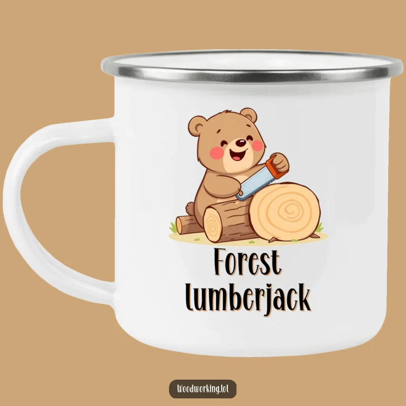 Funny Bear Woodworker Camping Mug Happy Bear Outdoors, Perfect Funny Gift