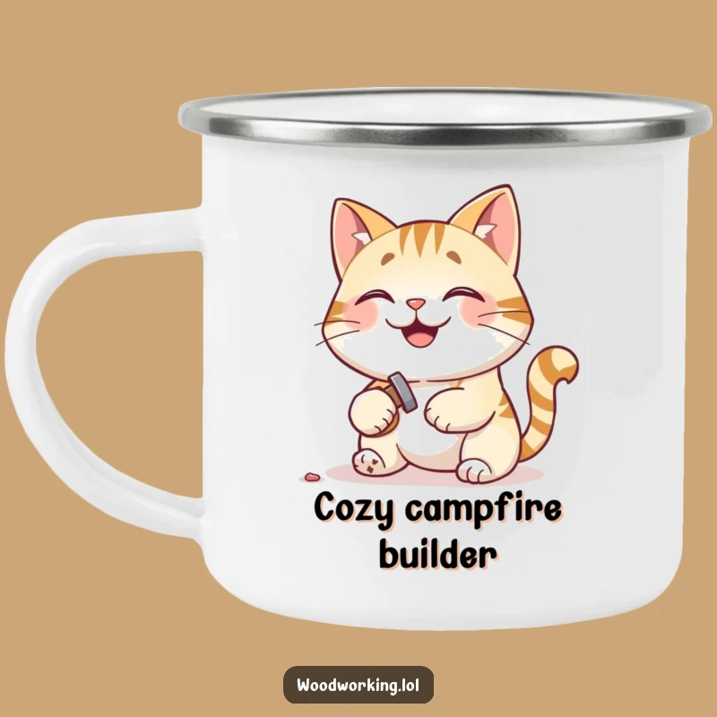 Funny Cat Camping Mug: Builder's Brew - Humorous Outdoor