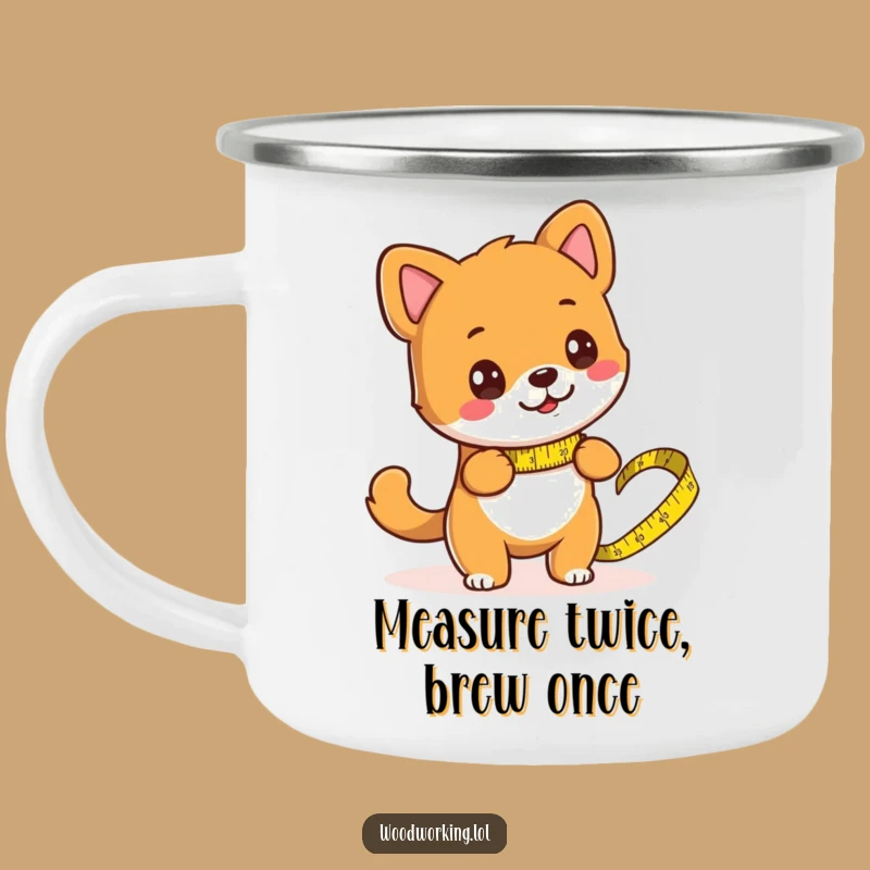 Funny Dog Measuring Wood Camping Mug - Rugged & Hilarious Outdoor Gift!