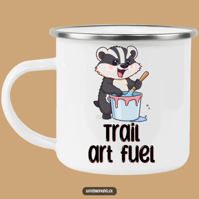 Funny Badger Campfire Mug: Stir Up Adventure with Artistic, Rugged Humor