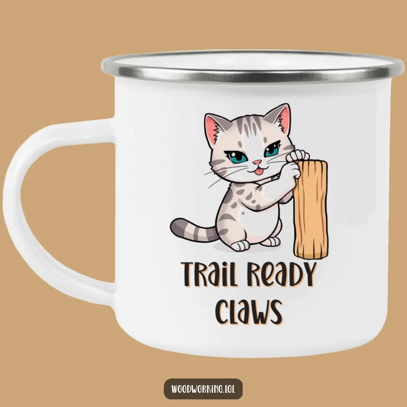 Funny Cat Claw Sharpener Camping Mug: Fierce Sips Outdoors!