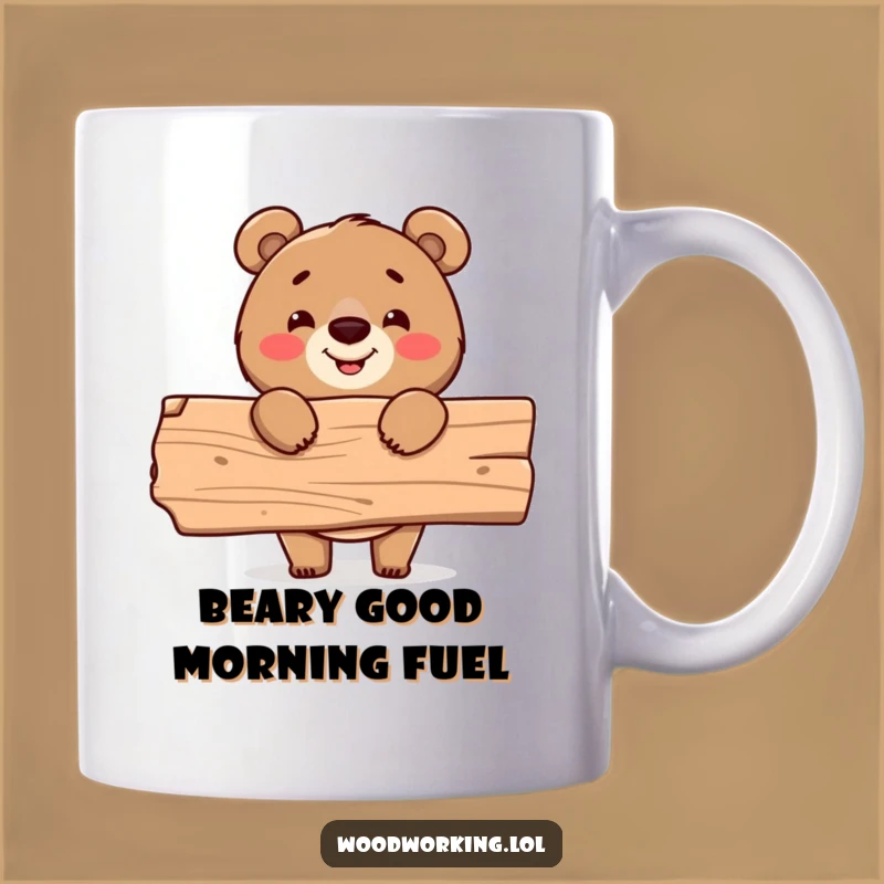 Funny Bear Carpenter Mug: Cheerful builder, a perfect funny gift for DIY dads!