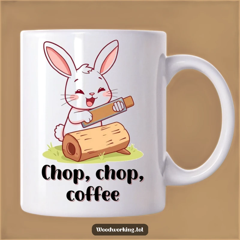 Funny Bunny Woodworker Mug: Hoppy DIY Enthusiast Gift!