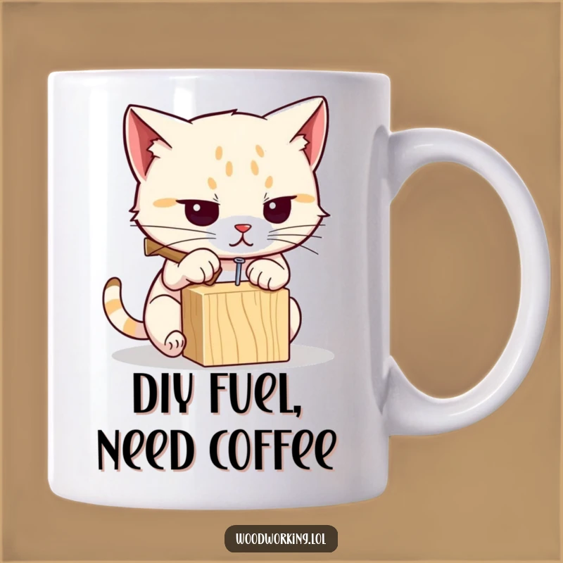 Funny Cat Hammering Nail Mug: Perfect DIY Humor Gift for Cat Lovers