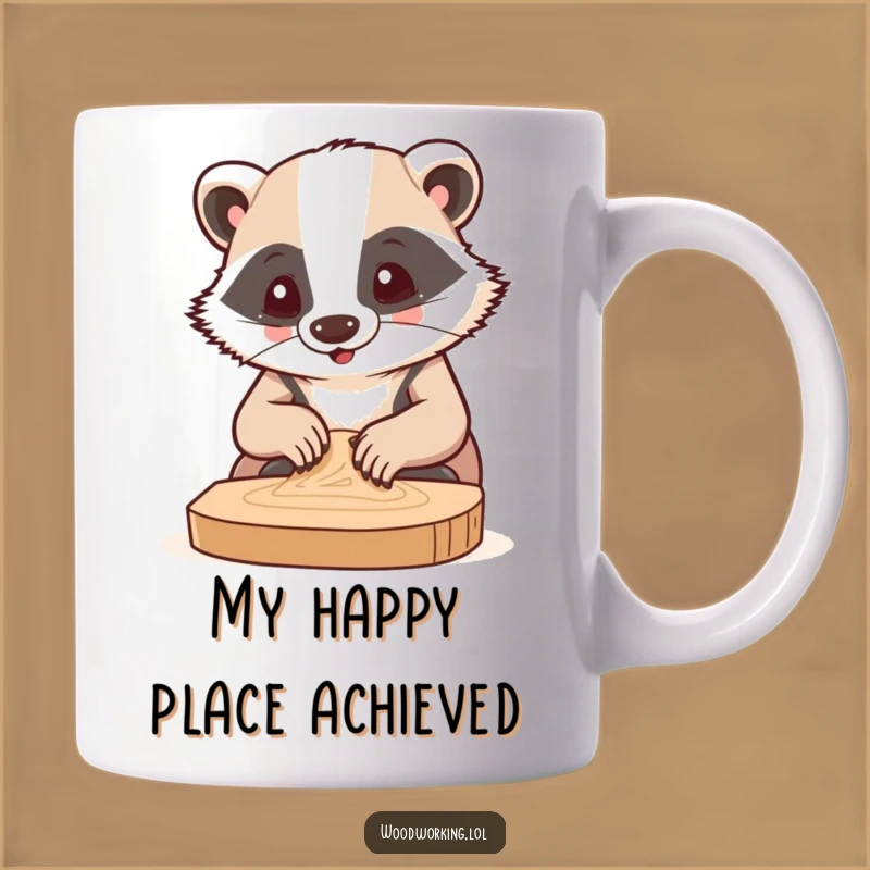 Funny Concentrating Badger Woodworking Mug: A Hilarious Gift for DIY Enthusiasts