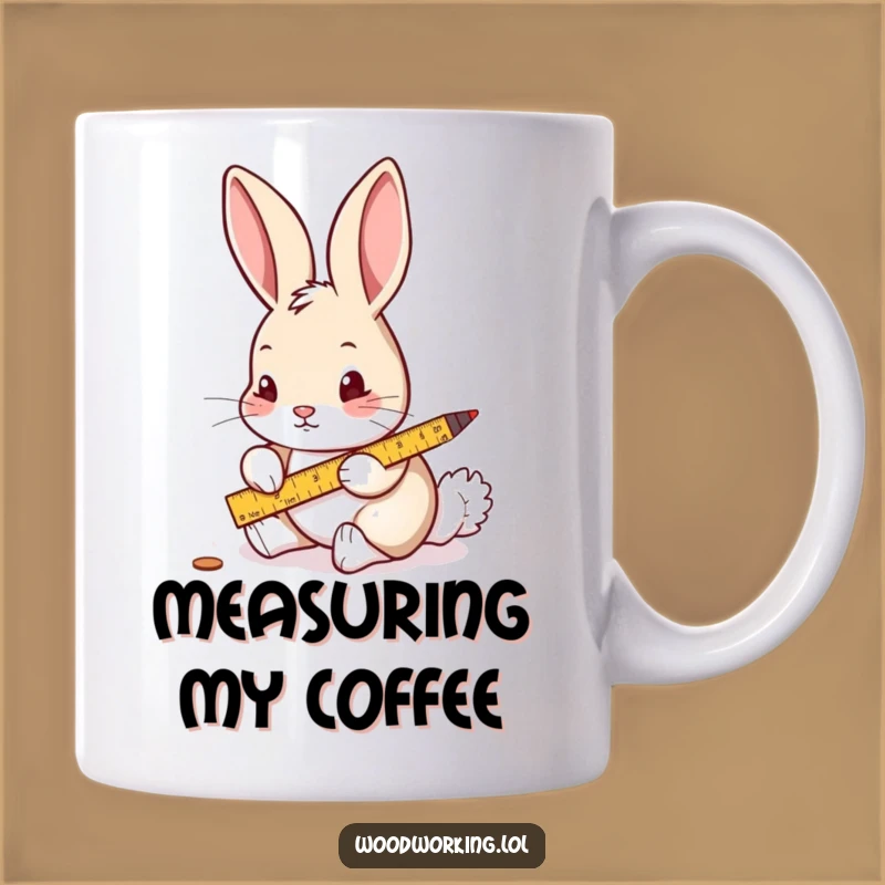 Funny Curious Rabbit Measuring Mug: A Hilarious Gift for Planners & Crafters