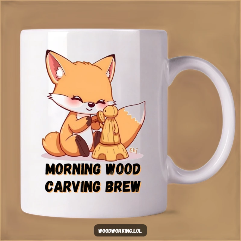 Funny Fox Woodworking Mug: Hilarious Crafty Gift for Hobbyists