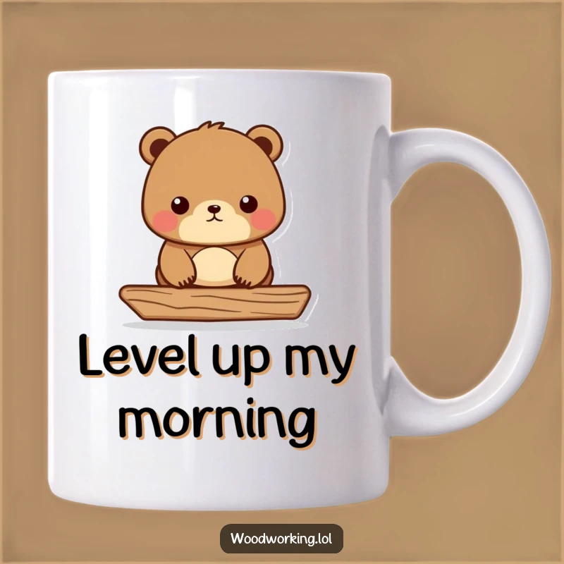 Funny Bear Carpenter Mug - A Determined Builder's Level Humor Gift