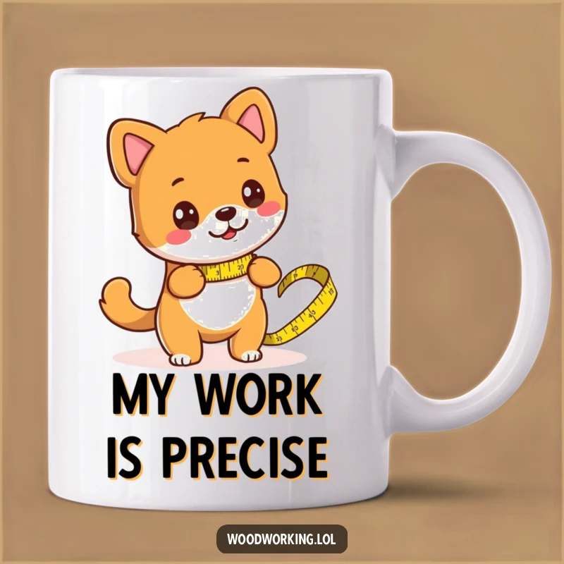 Funny Dog Measuring Wood Mug - Perfect Gift for DIY Dad!