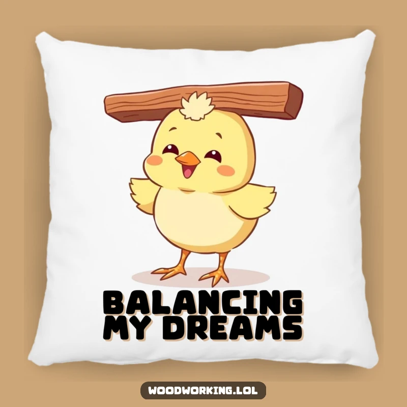 Funny Chick Pillow: Giggling Bird Balancing for Comfy Humor