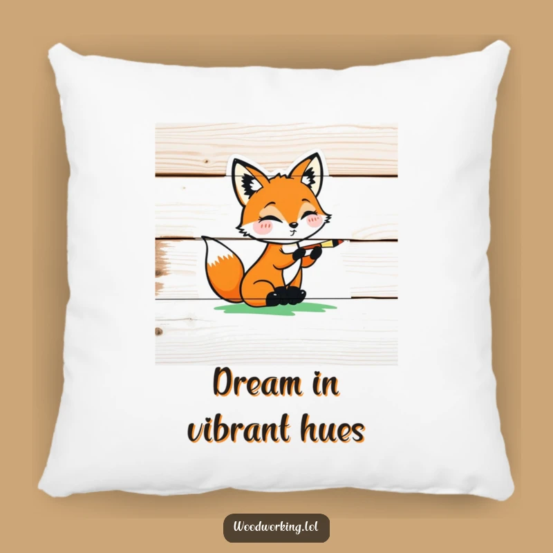 Funny Fox Artist Pillow: Snuggle Up with This Creative Pal Funny Gift