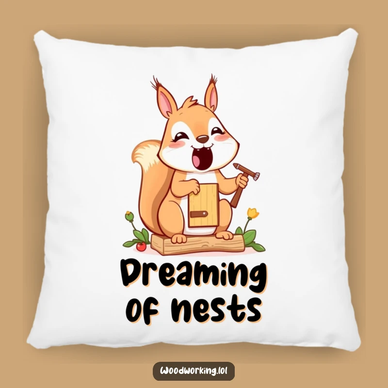 Funny Squirrel Painter Pillow - Cozy Cartoon Accent for Art Lovers!