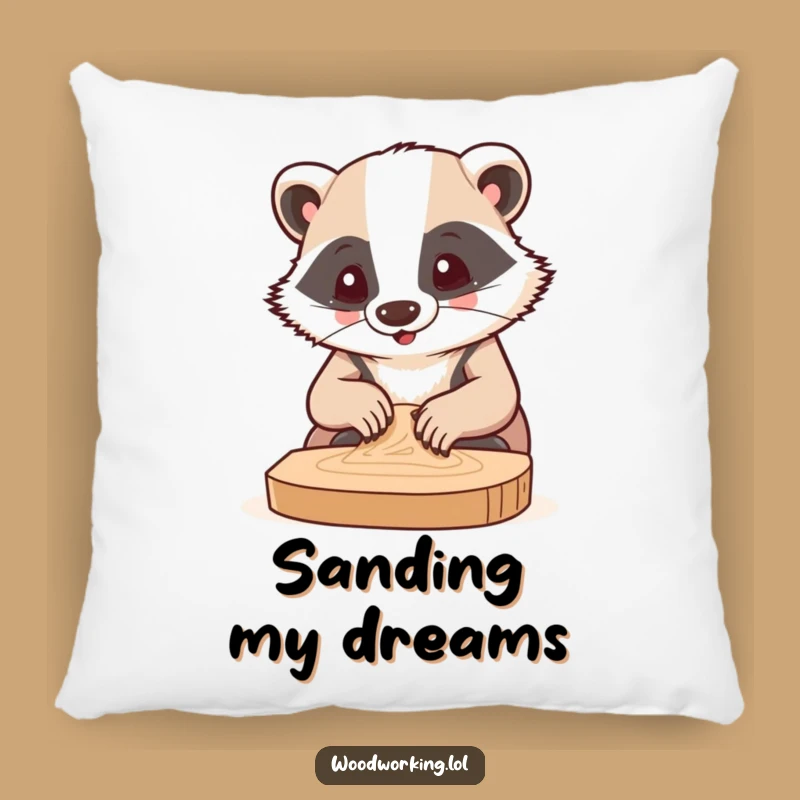 Funny Badger Intense Concentration Pillow: Cozy Humor for Your Craft Space