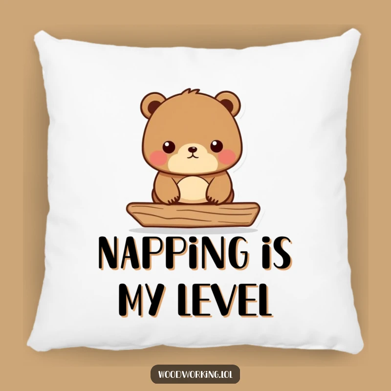 Funny Bear Carpenter Pillow: Comfy Humor for Your Home Decor!