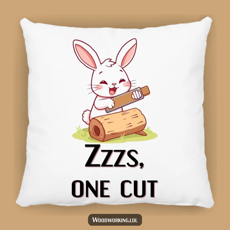 Funny Bunny Woodworker Pillow: Snuggle Up with DIY Cheer!