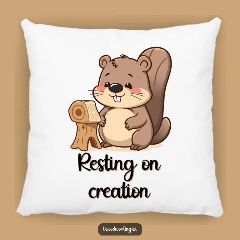 Funny Delighted Beaver Pillow: Cuddle with Pride and This Cozy Gift