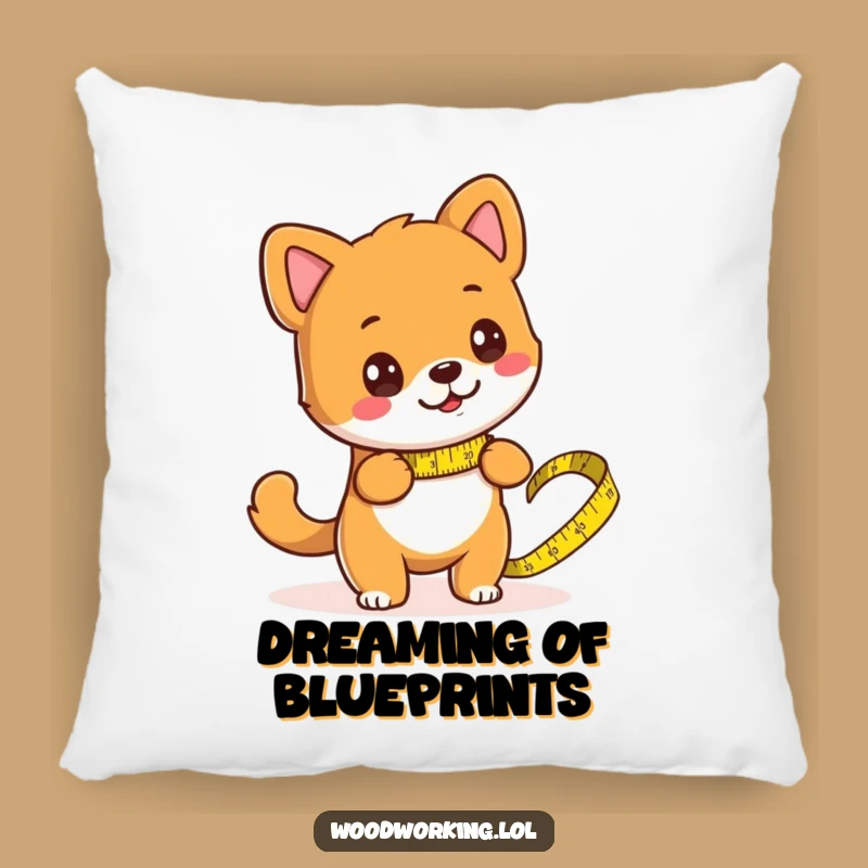 Funny Dog Measuring Wood Pillow - Cozy & Hilarious Home Decor Gift!