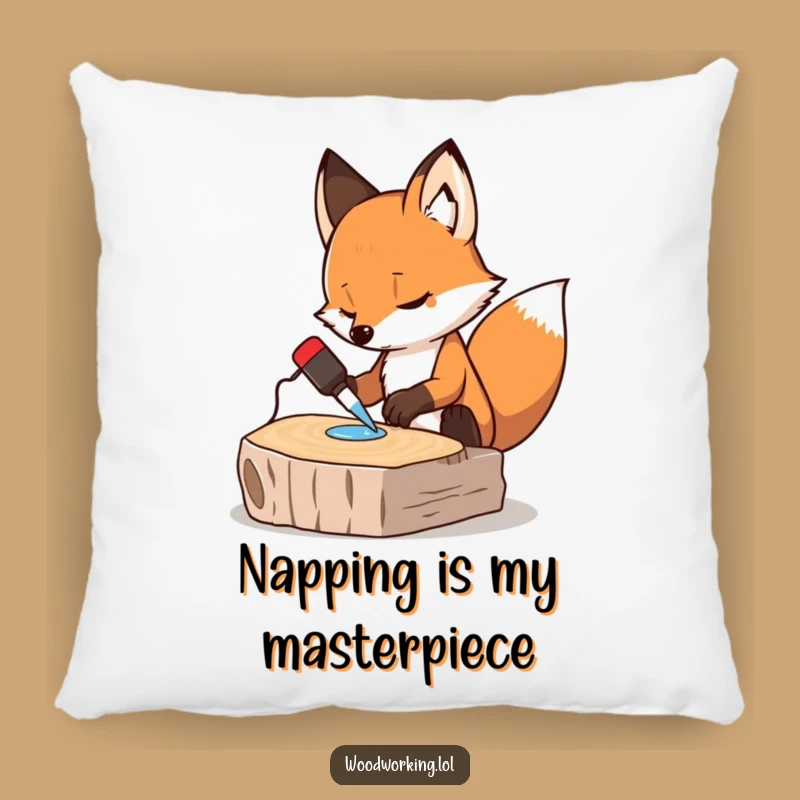 Funny Fox Accent Pillow - Cozy & Hilarious Home Decor for Crafters