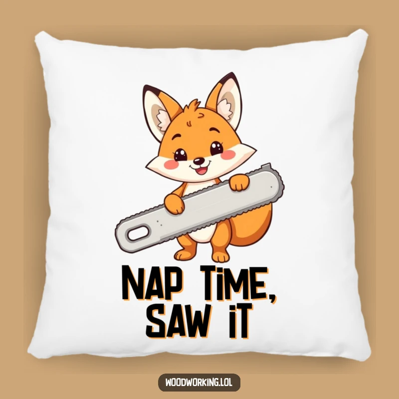 Funny Fox Cozy Pillow: Hilarious Decor for the Ambitious DIYer - Perfect Gift!