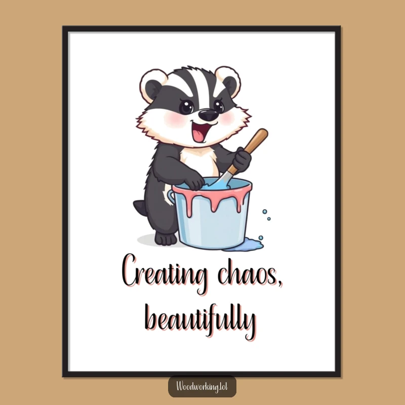 Funny Badger Art Print: Bring Energetic, Humorous Creativity to Your Walls