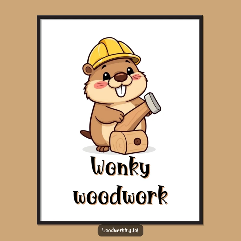 Funny Beaver Builder Digital Art: Instant DIY Charm for Walls, Perfect Gift!