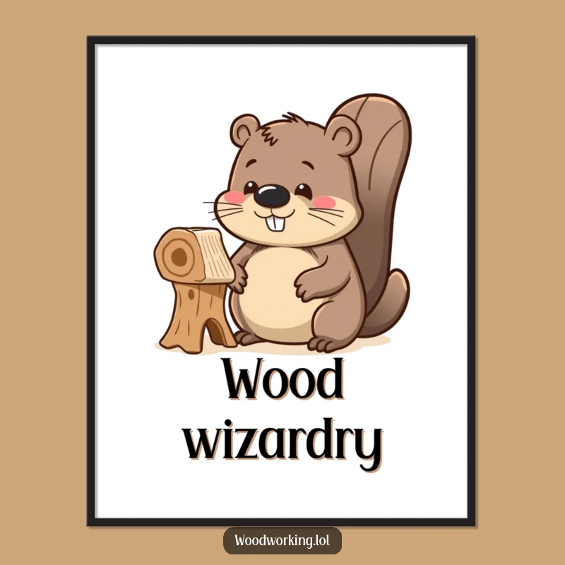 Funny Delighted Beaver Digital Art Print: Decorate with Pride and Creative Art Gift