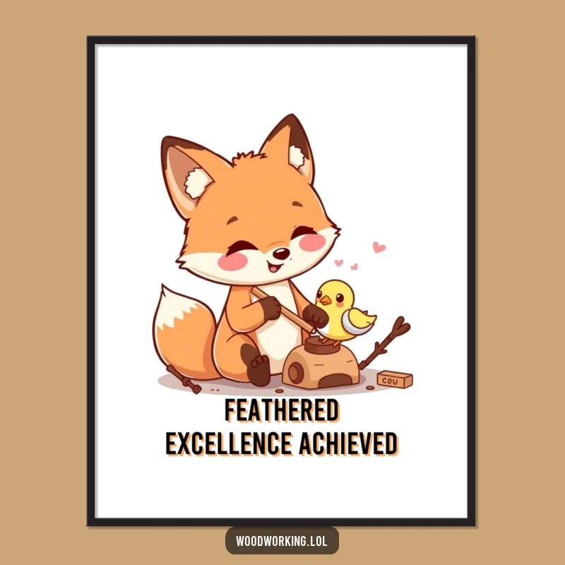 Funny Fox Carving Art Print: Bring Skillful, Whimsical Creativity to Your Walls
