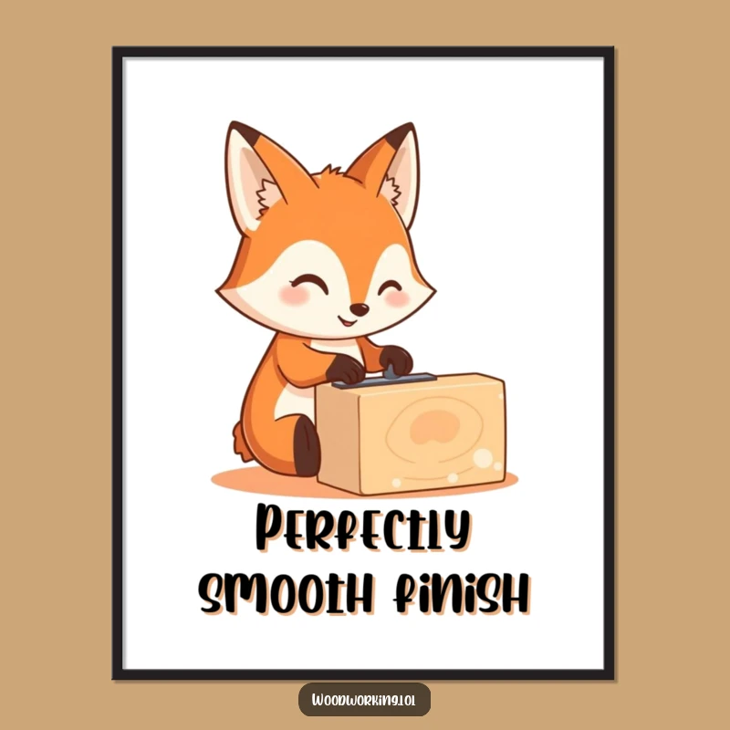 Funny Fox Sanding Digital Art: High-Quality Crafty Art Print, Perfect Gift
