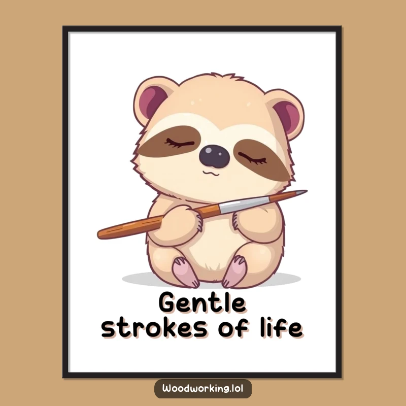 Funny Sloth Artist Digital Art: Instant Calm & Creative Decor!