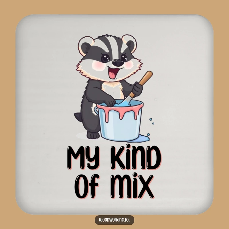 Funny Badger Paint Coaster: Protect Surfaces with Artistic Humor and Style