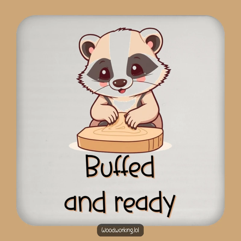 Funny Badger Sanding Wood Coaster: Hilarious Protection for Tabletops