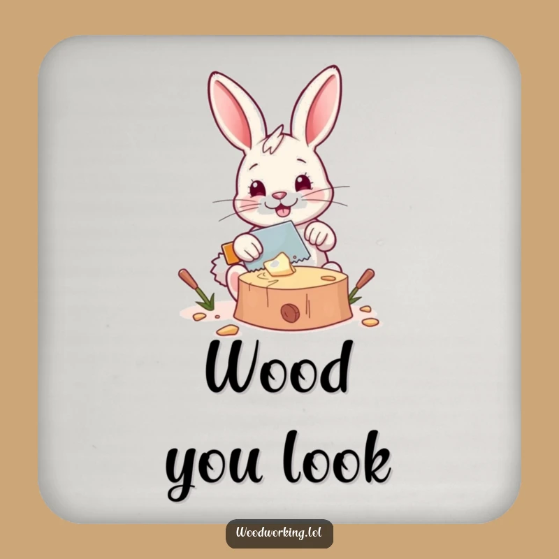 Funny Bunny Woodworking Coaster: Protect Surfaces With Crafty Style, Hilarious Gift