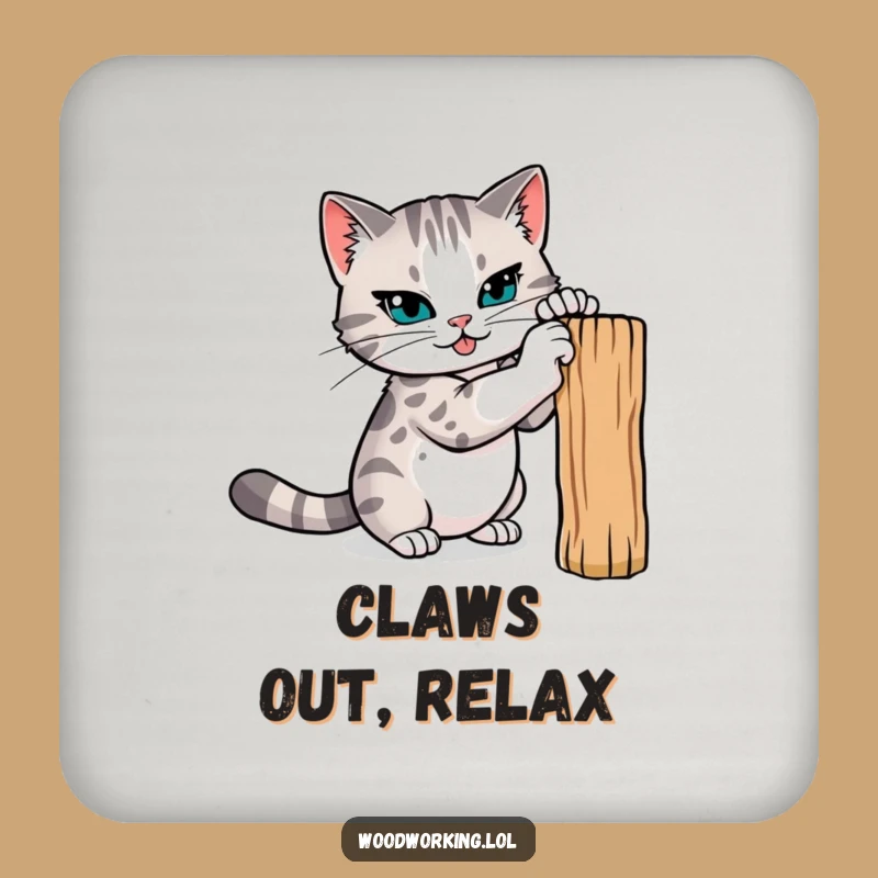 Funny Cat Claw Sharpener Coaster: Protect Surfaces with Feline Edge!