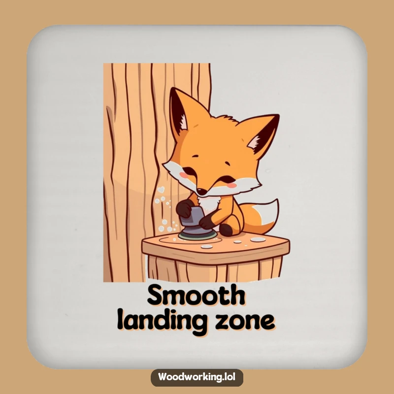 Funny Fox Carpenter Drink Coaster: Protect Surfaces with Crafty Humor!