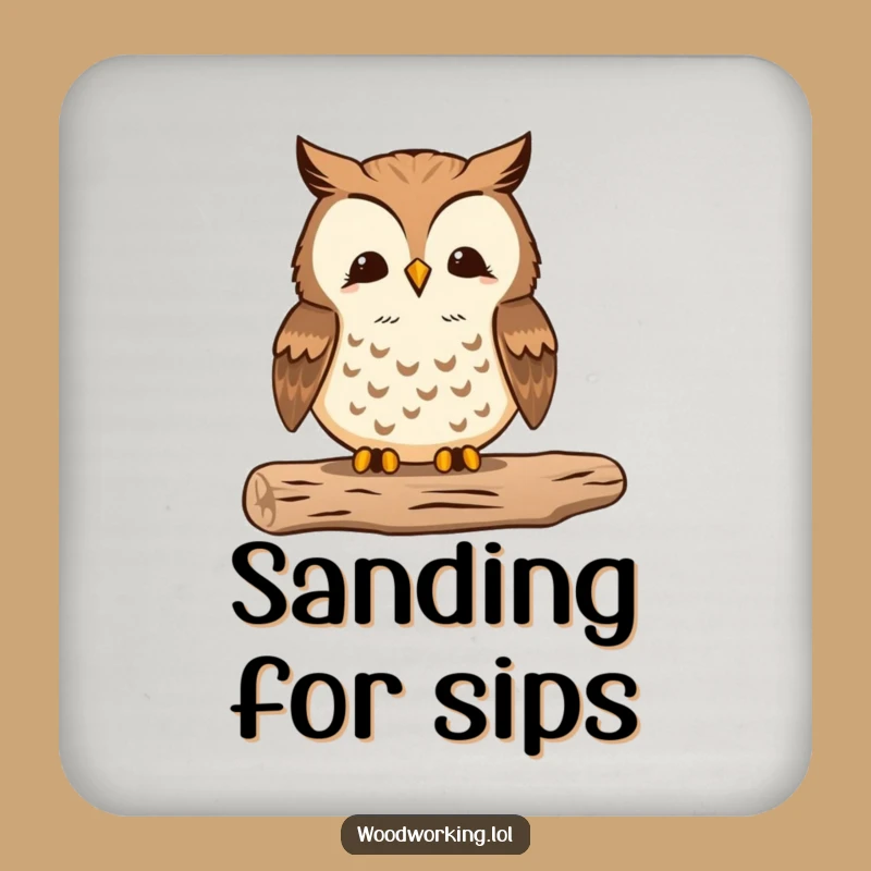 Funny Proud Owl Woodworker Coaster Set - Protect Surfaces with Crafty Pride