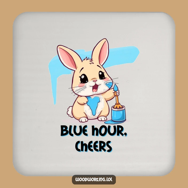 Funny Rabbit Paint Coaster: Protect Surfaces with Artistic Humor