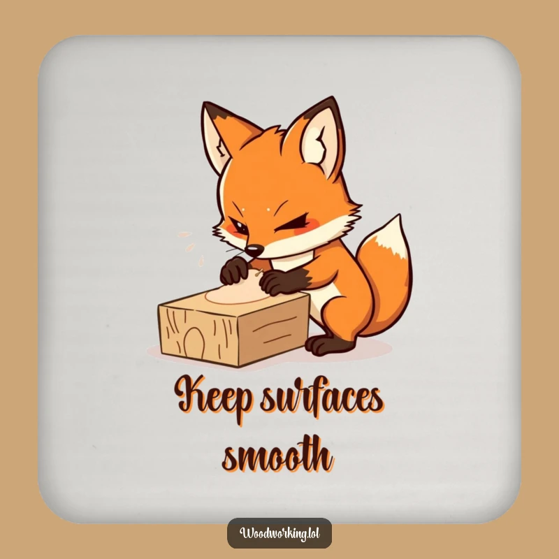Funny Determined Fox Sander Coaster - Protect Surfaces with Focused Flair