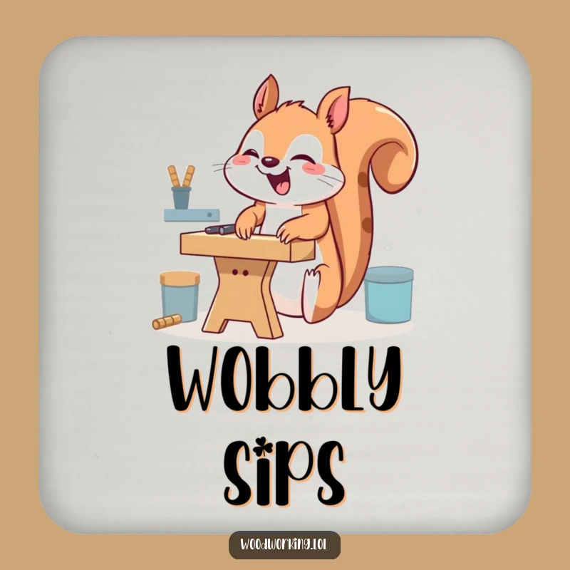 Funny Giggling Squirrel Coaster: Protect Surfaces with Upside-Down Fun Gift