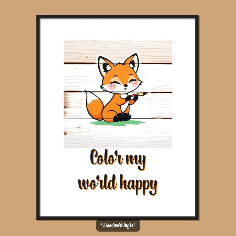 Funny Fox Artist Poster: Vibrant Art for Your Walls Funny Gift