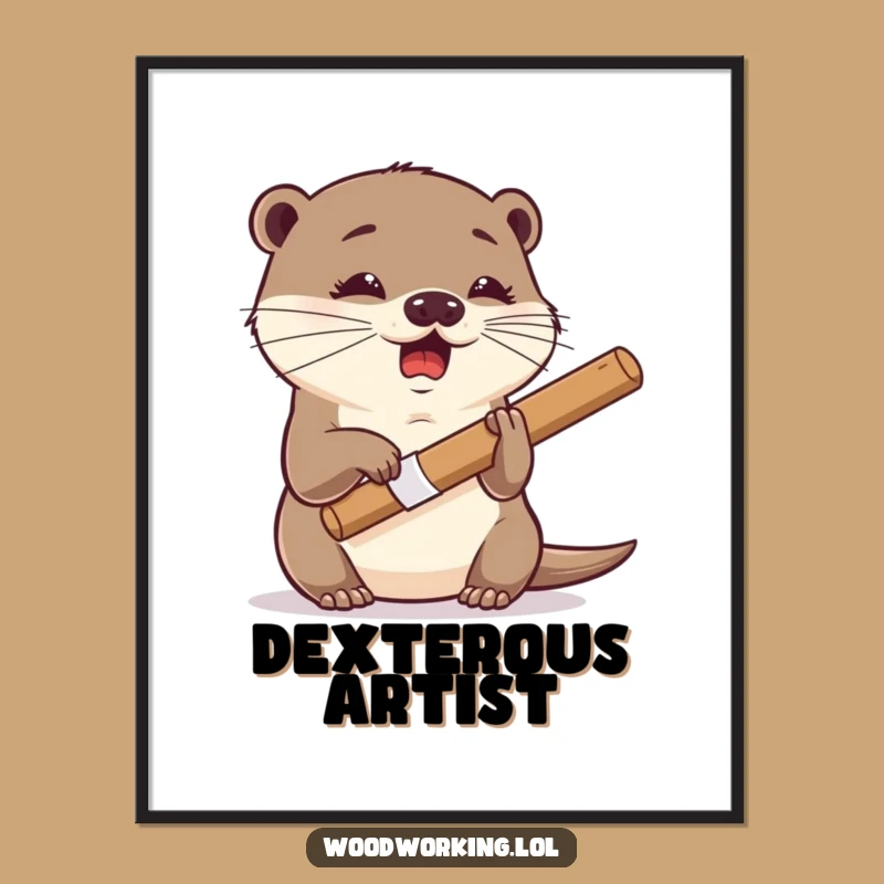Funny Otter Art Poster: Dexterous Wall Decor