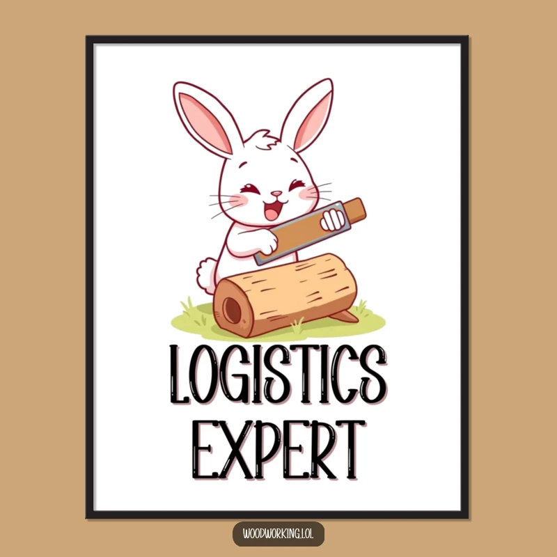 Funny Bunny Woodworker Poster: Add Whimsy to Your Walls!
