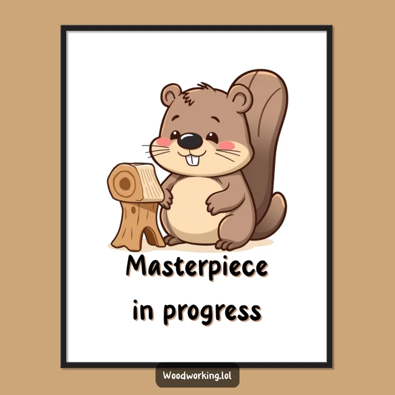 Funny Delighted Beaver Poster: Decorate with Pride and Creative Art Gift
