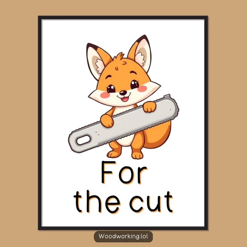 Funny Fox Saw Poster: Hilarious Wall Art for the Enthusiastic Creator - Unique Gift!